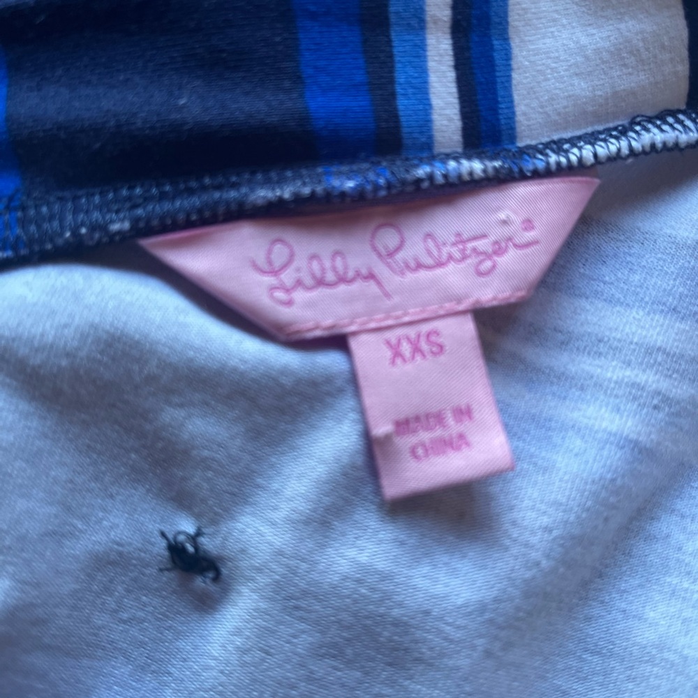 Sporty Lily Pulitzer Striped Blue Long-Sleeve V-Neck Dress - Picture 6 of 8